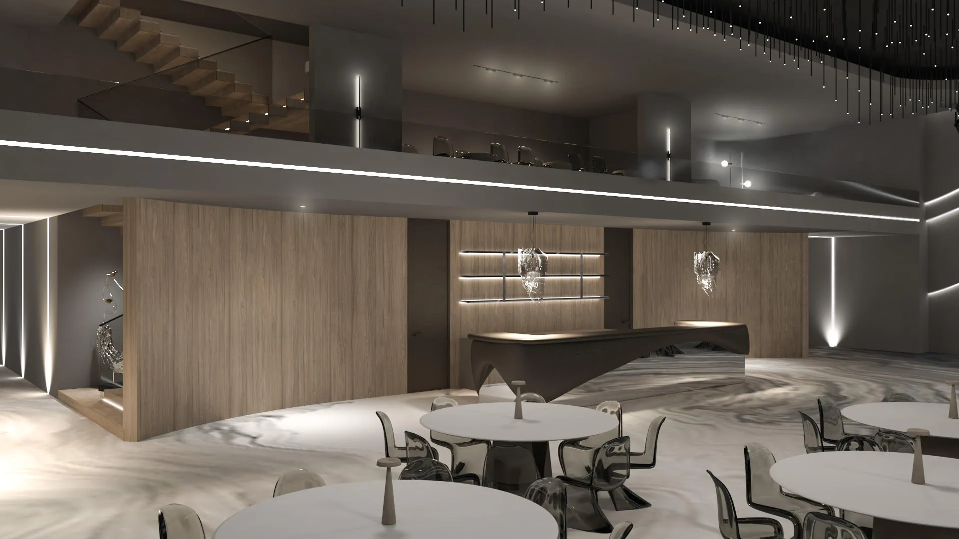 Randare interior — sală evenimente