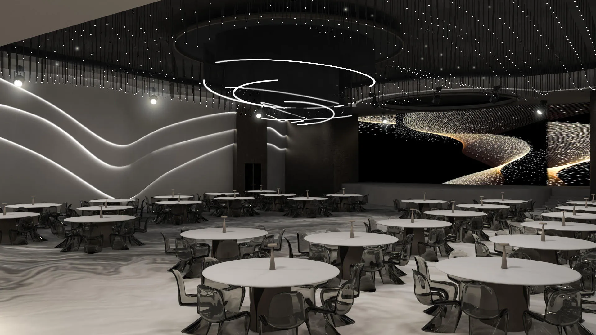 Randare interior — sală evenimente
