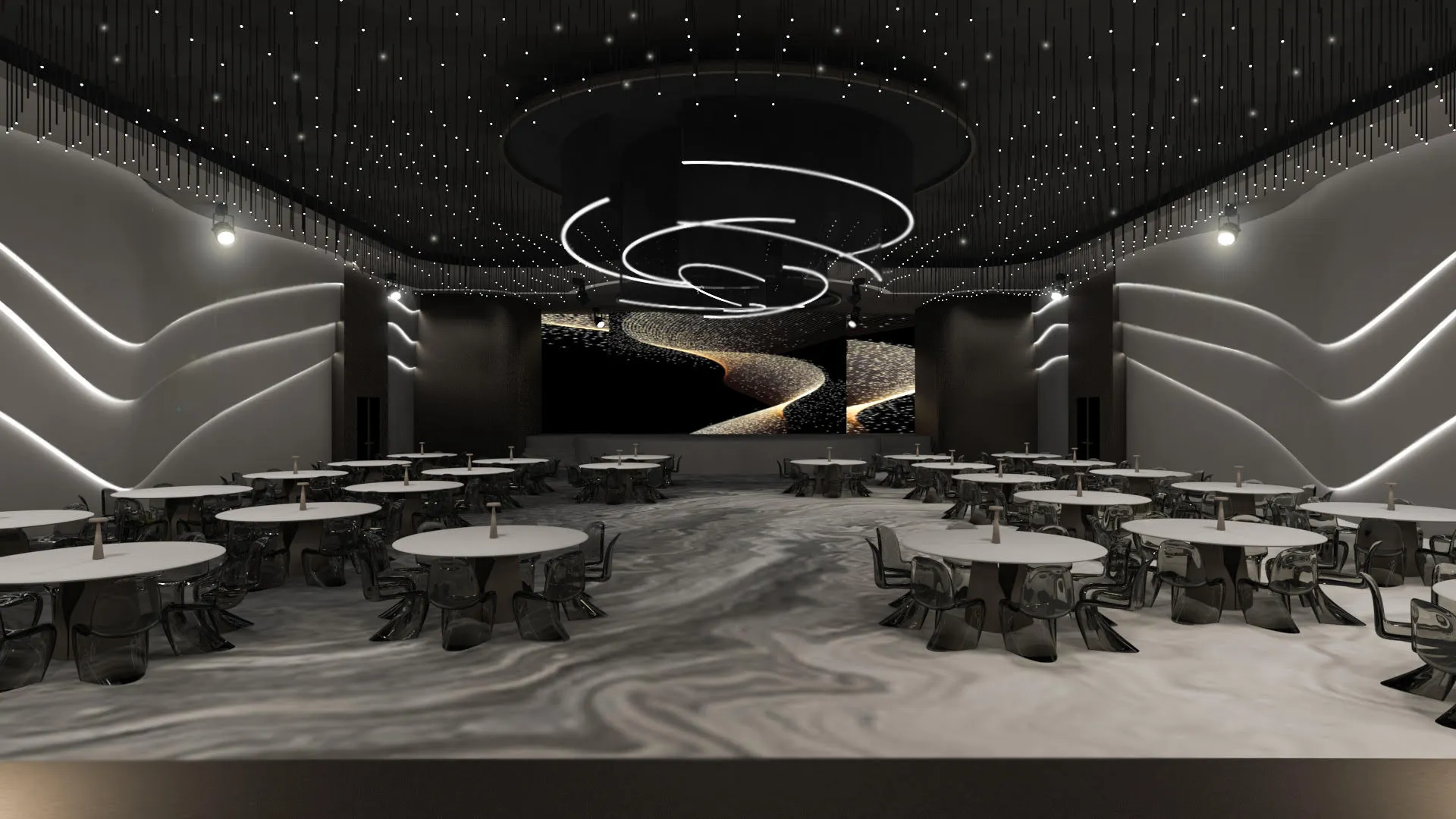 Randare interior — sală evenimente