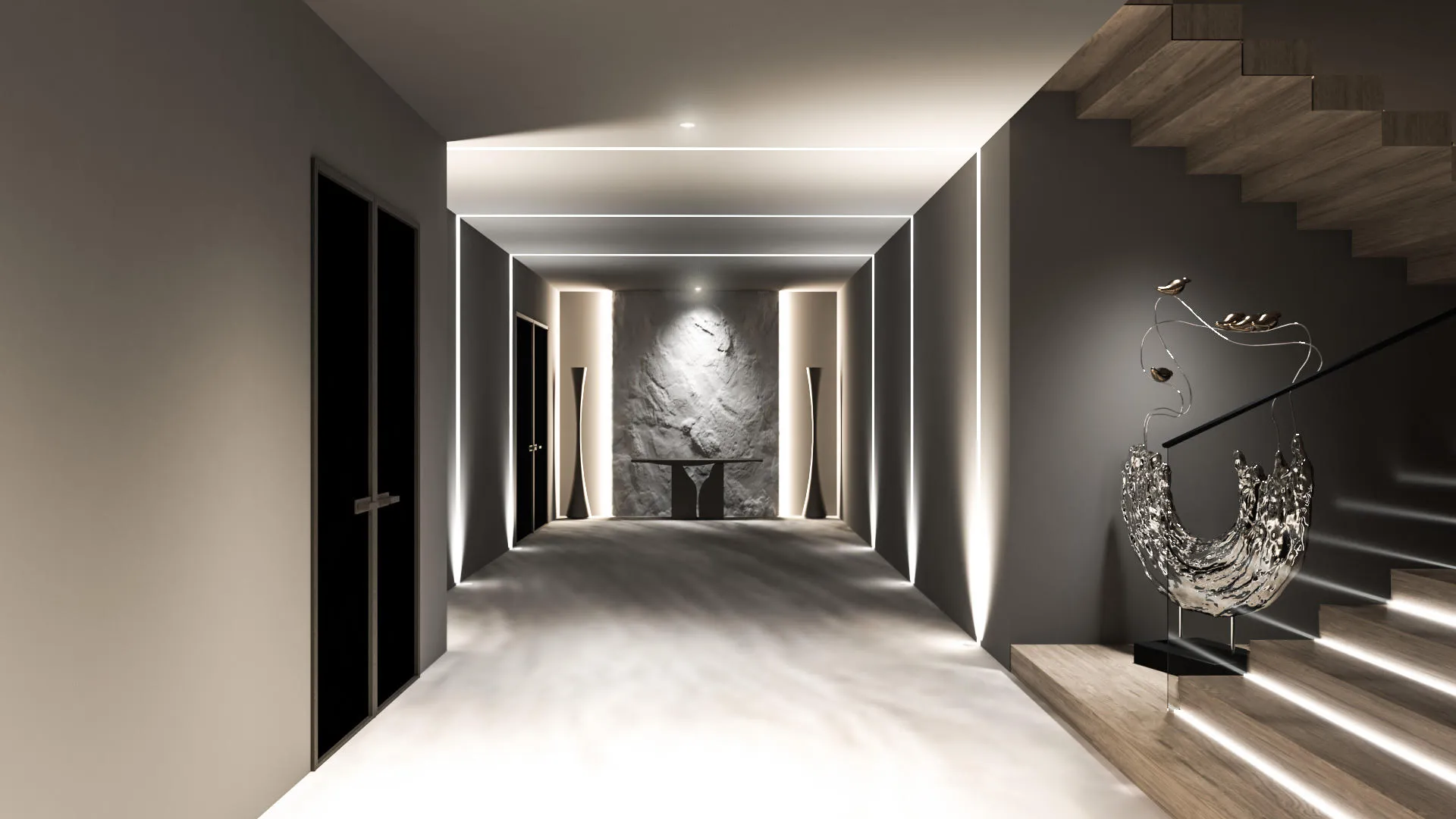 Randare interior — spațiu sală evenimente