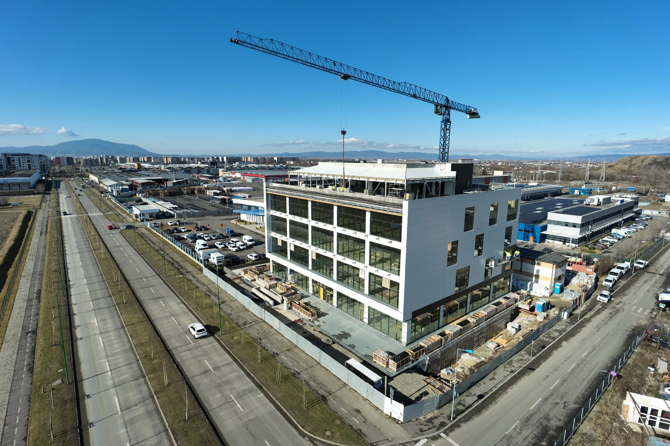 Imagine din șantier — vedere aeriană a construcției